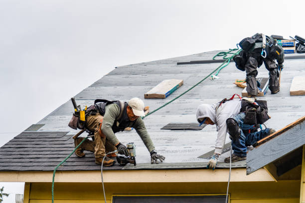 Professional Gutter Installation technician working in Columbiaville, MI